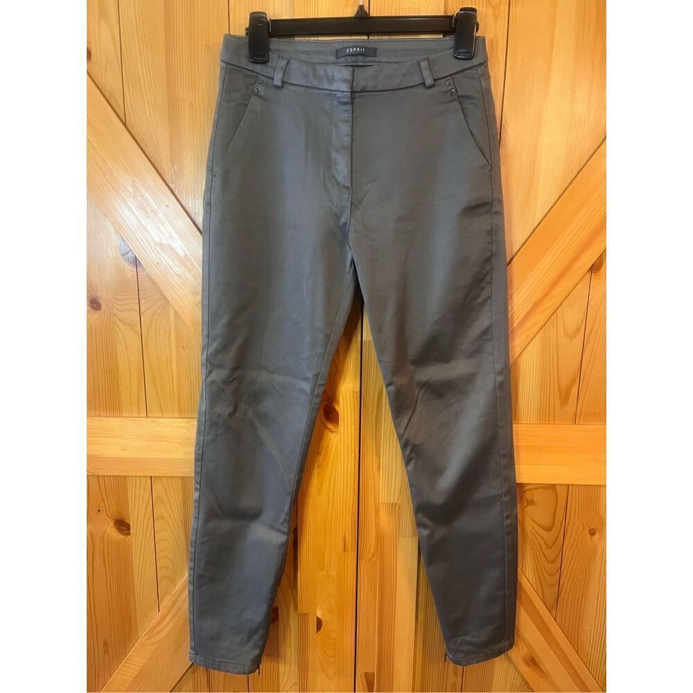Esprit Womens Pants Size 6 Gray Skinny Leg Zip Ankle(3705)